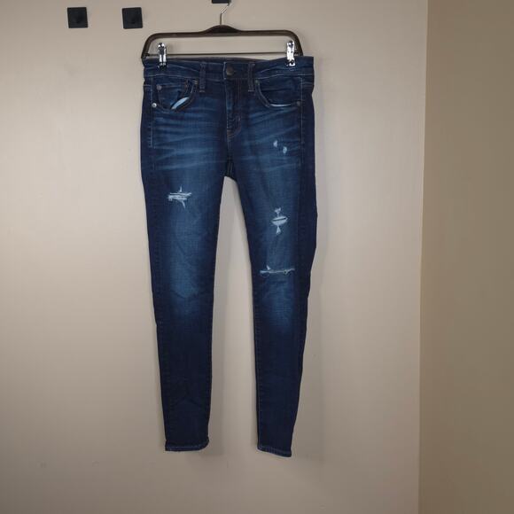 American Eagle Mid-rise Dark Wash Jegging Size 6 - Picture 1 of 12